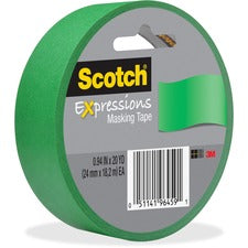 Scotch Expressions Masking Tape - 20 yd Length x 0.94" Width - 1 / Roll - Primary Green