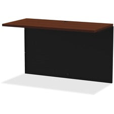 Lorell Walnut Laminate Commercial Steel Desk Series - 48" x 24" , 1.1" Top - Material: Steel - Finish: Walnut Laminate, Black