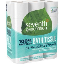 100% Recycled Bathroom Tissue, Septic Safe, 2-ply, White, 240 Sheets/roll, 24/pack