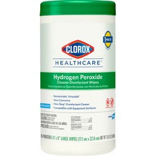Clorox Healthcare Hydrogen Peroxide Cleaner Disinfectant Wipes - Wipe - 95 / Canister - 1 Each - White
