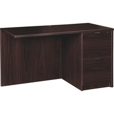 Lorell Prominence 2.0 Espresso Laminate Right Return - 2-Drawer - 42" x 24"29" , 1" Top - 2 x File Drawer(s) - Band Edge - Material: Particleboard - Finish: Espresso Laminate, Thermofused Melamine (TFM)