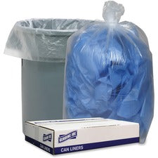 Genuine Joe Low Density Can Liners - 33 gal Capacity - 33" Width x 39" Length - 1.40 mil (36 Micron) Thickness - Low Density - Clear - 100/Carton