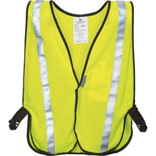 3M Reflective Safety Vest - Lightweight, Reflective, Adjustable Strap, Breathable, Hook & Loop Closure, Pocket - Visibility Protection - Polyester - Yellow - 1 Each