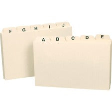 Smead Card Guides with Alphabetic Tab - Character - A-Z - 3" Width x 5" Length - Manila Divider - 1 / Set