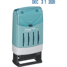 Xstamper VersaDater Large Type Date Stamp - Date Stamp - "FAXED, PAID, REC'D" - Blue - Recycled - 1 Each