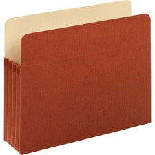 Pendaflex Letter Recycled File Pocket - 8 1/2" x 11" - 800 Sheet Capacity - 3 1/2" Expansion - Redrope - Brown - 10% Recycled - 5 / Pack