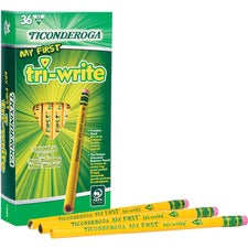 Ticonderoga Tri-Write Beginner No. 2 Pencils - #2 Lead - Yellow Barrel - 36 / Box