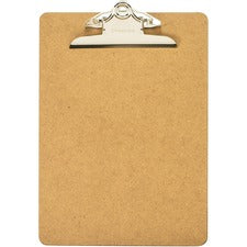 Officemate Hardboard Clipboard - 1" Clip Capacity - 9" x 12 1/2" - Clamp - Hardboard - Brown - 1 Each