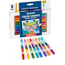 Crayola Color Change Doodle Markers - Chisel Marker Point Style - Multicolor - 8 / Pack