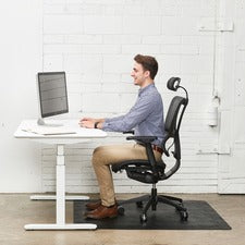 Deflecto Ergonomic Sit-Stand Chair Mat for Multi-surface - Workstation - 60" Length x 46" Width x 0.80" Depth - Rectangle - Foam - Black