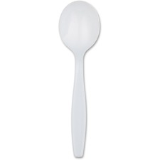 Plastic Cutlery, Heavyweight Soup Spoons, White, 1,000/carton