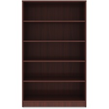 Lorell Bookshelf - 0.8" Shelf, 36" x 12"60" - 5 Shelve(s) - Square Edge - Material: Thermofused Laminate (TFL) - Finish: Mahogany