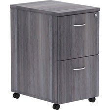 Lorell Weathered Charcoal Laminate Desking Pedestal - 2-Drawer - 16" x 22" x 28.3" - 2 x File Drawer(s) - Finish: Weathered Charcoal, Laminate