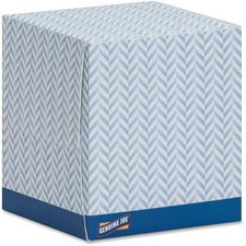 Genuine Joe Cube Box Facial Tissue - 2 Ply - Interfolded - White - Soft, Comfortable, Smooth - For Face - 85 Per Box - 1728 / Pallet