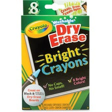Crayola Odorless Dry Erase Crayons - Bright Assorted - 8 / Box