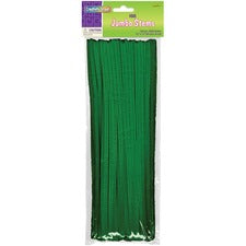 Creativity Street Jumbo Assorted Chenille Stems - Craft, Classroom Activities - 15"Height x 236.2 milThickness x 12"Length - 100 / Pack - Green - Polyester