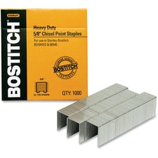 Bostitch 5/8" Heavy Duty Premium Staples - Heavy Duty - 5/8" Leg - 1/2" Crown - Holds 130 Sheet(s) - Chisel Point - Silver - High Carbon Steel - 0.8" Height x 2.7" Width3" Length - 1000 / Box