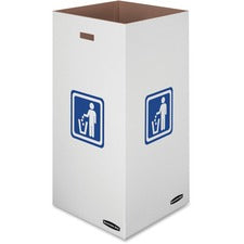 Bankers Box Waste & Recycling Bins - Internal Dimensions: 18" Width x 18" Depth x 36" Height - External Dimensions: 18.4" Width x 18.4" Depth x 36.4" Height - 50 gal - Corrugated Paper - White, Green - Recycled - 10 / Carton