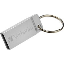 Verbatim 64GB Metal Executive USB Flash Drive - Silver - 64 GB - USB - Silver - Lifetime Warranty - 1 Each - TAA Compliant