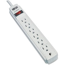 Protect It! Surge Protector, 6 Ac Outlets, 4 Ft Cord, 790 J, Light Gray
