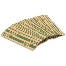 PAP-R Flat Coin Wrappers - Total $5.0 in 50 Coins of 10� Denomination - Heavy Duty - Paper - Green