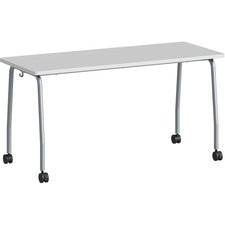 Lorell Training Table - Laminated Top - 29.50" Table Top Length x 23.63" Table Top Width x 1" Table Top Thickness - 59" Height - Assembly Required - Gray - Particleboard Top Material