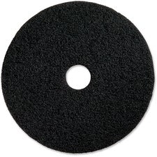 Genuine Joe Black Floor Stripping Pad - 16" Diameter - 5/Carton x 16" Diameter x 1" Thickness - Floor, Stripping - 175 rpm to 350 rpm Speed Supported - Heavy Duty, Dirt Remover, Flexible, Long Lasting, Abrasive, Rotate - Resin, Fiber - Black