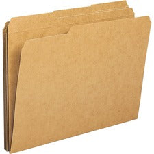 Business Source 1/3 Tab Cut Letter Recycled Classification Folder - 8 1/2" x 11" - Top Tab Location - Assorted Position Tab Position - 10% Recycled - 100 / Box