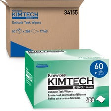Kimwipes, Delicate Task Wipers, 1-ply, 4.4 X 8.4, Unscented, White, 286/box, 60 Boxes/carton