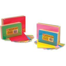 Hygloss Bright Color Blank Note Cards - 100 Sheets - Plain - 3" x 5" - Assorted Paper - Acid-free, Fade Resistant, Sturdy - 1 / Pack