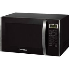 Lorell 1.6 cu ft Microwave - Single - 1.6 ft� Capacity - Microwave - 11 Power Levels - FuseMetal - Countertop - Black, Silver
