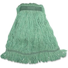 Genuine Joe Narrow Band Medium Mophead, Green, GJOMGR1BEA - Synthetic Fiber, Rayon, Cotton