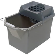Rubbermaid Commercial Pail & Mop Strainer Combo Pack - 15 quart - Light Weight, Durable - 12" x 10.5" - High-density Polyethylene (HDPE), Plastic, Tubular Steel - Steel Gray - 1 Each