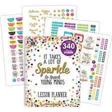 Teacher Created Resources Confetti Lesson Planner - Academic - 40 Week - Wire Bound - Multi - 11" Height x 8.5" Width - Appointment Schedule, Event Planning Sheet, Reminder Section - 1 Each