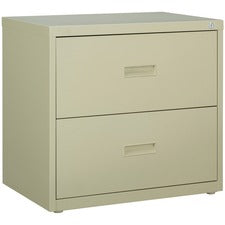 Lorell Lateral File - 2-Drawer - 30" x 18.6" x 28.1" - 2 x Drawer(s) for File - A4, Letter, Legal - Interlocking, Ball-bearing Suspension, Adjustable Glide, Locking Drawer - Putty - Steel - Recycled