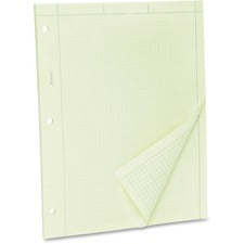 TOPS Engineering Computation Pad - 100 Sheets - Both Side Ruling Surface - Ruled Margin - 15 lb Basis Weight - Letter - 8 1/2" x 11" - Green Tint Paper - Hole-punched - 100 / Pad