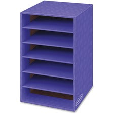 Fellowes 6 Compartment Shelf Organizer - 6 Compartment(s) - Compartment Size 2.63" x 11" x 13" - 18" Height x 11.9" Width x 13.3" Depth - Desktop - Sturdy - 60% Recycled - Purple - Corrugated Paper - 1 Each