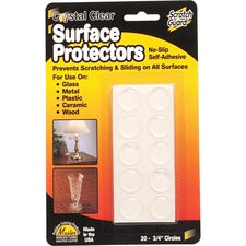 Master Mfg. Co Scratch Guard&reg; Surface Protectors, Self-adhesive - 3/4" Dia., 1/16" Thick, Clear, 20/pk
