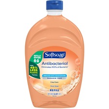 Softsoap Antibacterial Hand Soap - Crisp Clean Scent - 50 fl oz (1478.7 mL) - Bacteria Remover - Hand, Skin, Kitchen, Bathroom - Orange - Refillable, Recyclable, Paraben-free, Phthalate-free, pH Balanced, Biodegradable - 1 Each