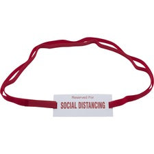 Advantus Social Distancing Chair Strap Sign - 10 / Box - Reserved for Social Distancing Print/Message - Laminated, Adjustable - Multicolor