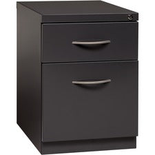 Lorell Premium Box/File Mobile Pedestal - 15" x 19.9" x 21.8" - 2 x Drawer(s) for Box, File - Letter - Pencil Tray, Ball-bearing Suspension, Drawer Extension, Durable - Charcoal - Steel - Recycled