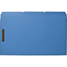 Business Source 1/3 Tab Cut Legal Recycled Fastener Folder - 8 1/2" x 14" - 3/4" Expansion - 2 Fastener(s) - 2" Fastener Capacity - Top Tab Location - Assorted Position Tab Position - Blue - 10% Recycled - 50 / Box