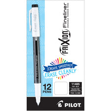 Frixion Fineliner Erasable Porous Point Pen, Stick, Fine 0.6 Mm, Black Ink, Black Barrel, Dozen