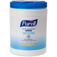 PURELL&reg; Sanitizing Wipes - White - Lint-free - 270 Per Canister - 1 Each