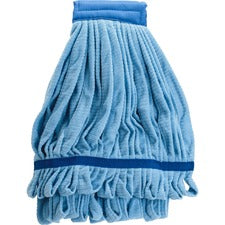 Genuine Joe Microfiber Wet Mophead Refill - MicroFiber - Blue