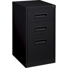 Lorell Box/Box/File Mobile Pedestal Files - 3-Drawer - 15" x 19" x 28" - 3 x Drawer(s) for Box, File - Letter - Ball-bearing Suspension - Black - Steel - Recycled