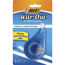 Wite-out Ez Correct Correction Tape, Non-refillable, Blue Applicator, 0.17" X 472"