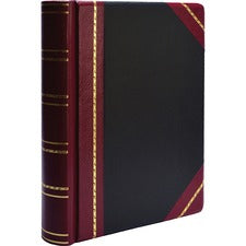 Wilson Jones Minute Book - 500 Sheet(s) - Letter - 8.50" x 11" Sheet Size - Black, Red, Gold Cover - 1 Each