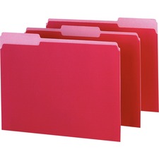 Interior File Folders, 1/3-cut Tabs: Assorted, Letter Size, Red, 100/box