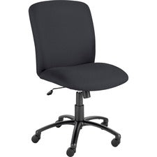 Safco Big & Tall Executive High-Back Chair - Black Foam, Polyester Seat - Polyester Back - Black Steel Frame - 5-star Base - Black - 1 Each